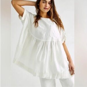 Free People White Tunic Top